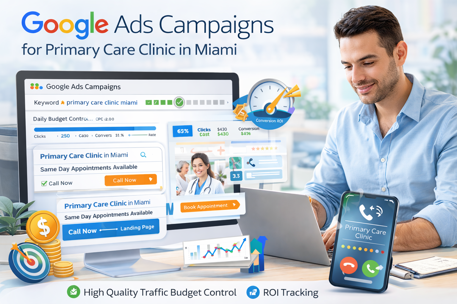 Google Ads Campaigns for a Primary Care Clinic in Miami